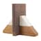 5" Marble & Wood Geometric Triangle Bookends Set